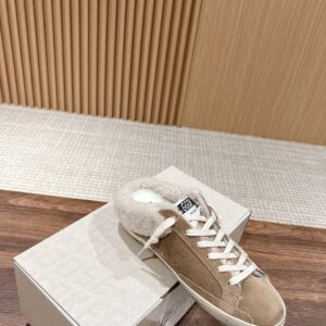 Giày Golden Goose 20mm Super Star Suede & Shearling Mules Best Quality