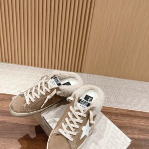 Giày Golden Goose 20mm Super Star Suede & Shearling Mules Best Quality