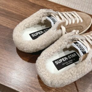 Giày Golden Goose 20mm Super Star Suede & Shearling Mules Best Quality