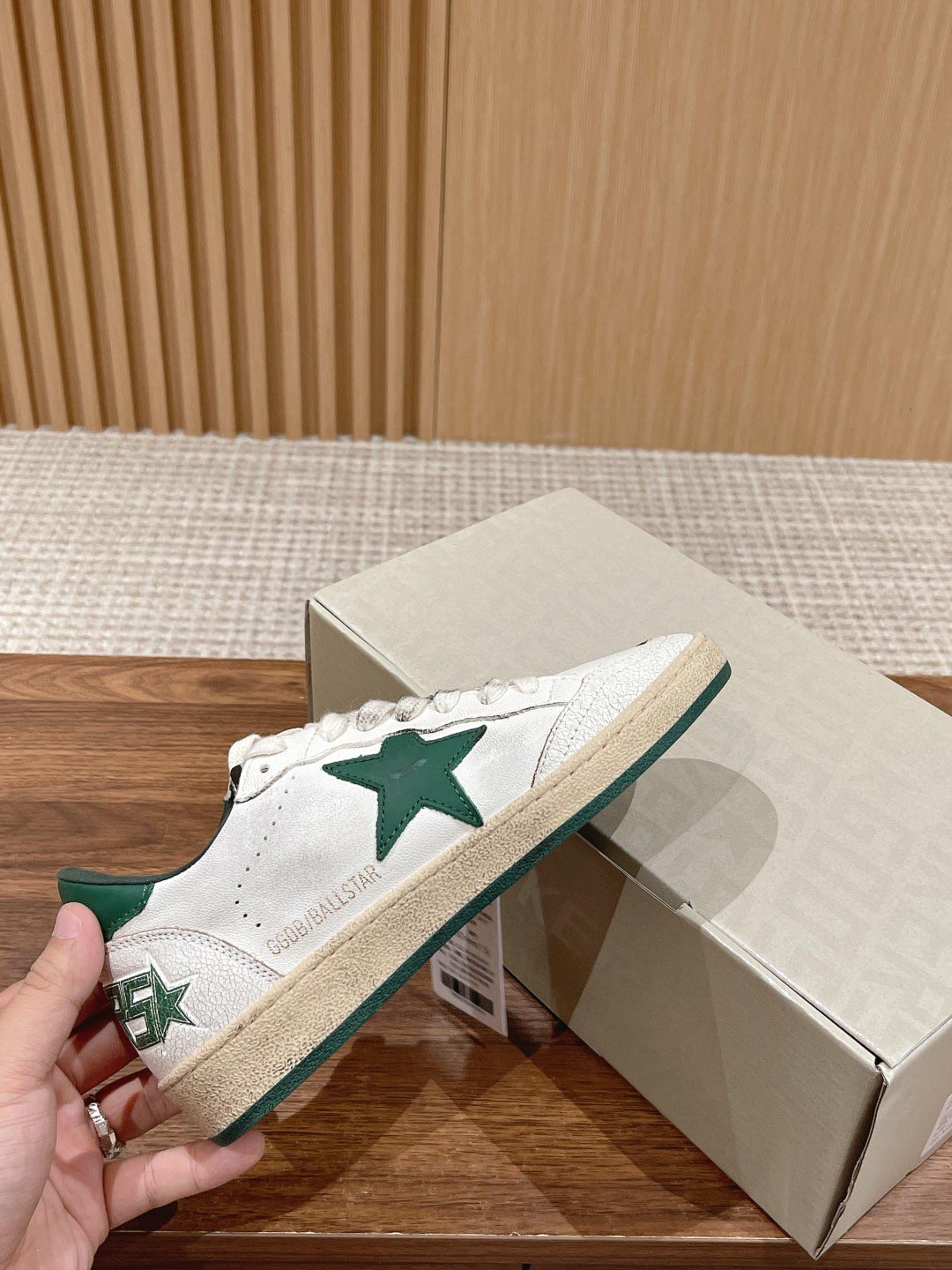 Giày Golden Goose Ball Star White Green