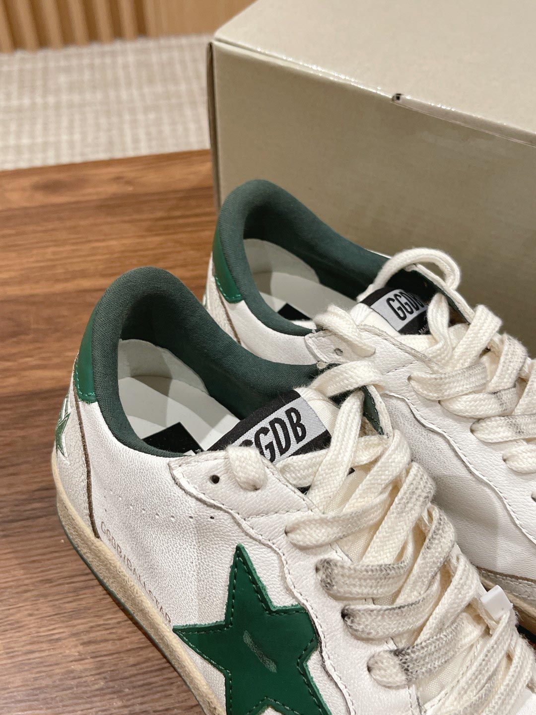 Giày Golden Goose Ball Star White Green