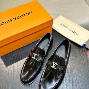 Giày Louis Vuitton Major Loafer Black Logo LV