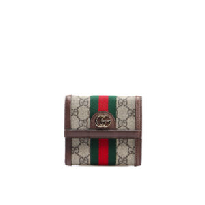 Ví Nam Gucci GG Supreme Ophidia French Flap Brown