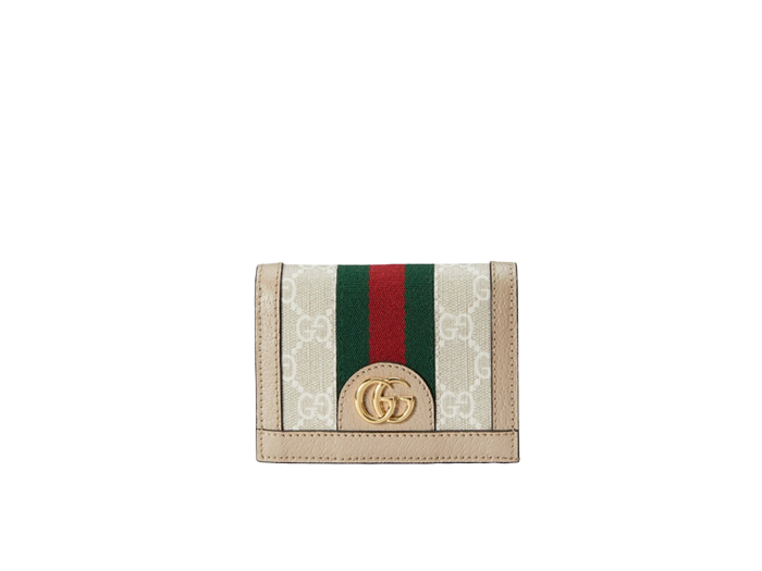 Ví Nữ Ngắn Gucci Ophidia GG Supreme Họa Tiết Monogram Màu Beige