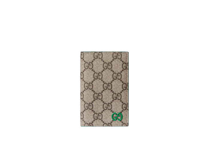 Ví Đựng Thẻ Gucci Canvas GG Supreme Bifold Green