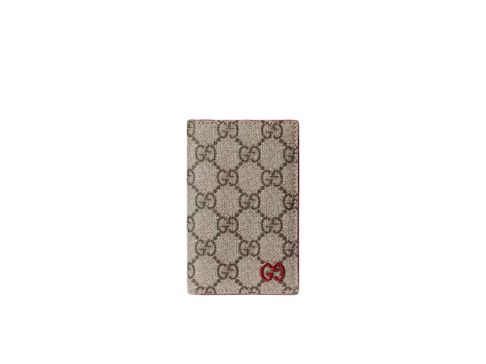 Ví Đựng Thẻ Gucci Canvas GG Supreme Bifold Red