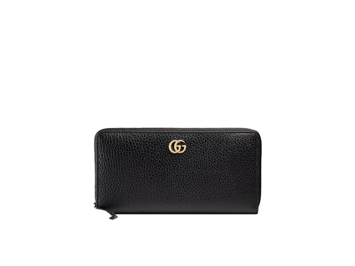 Gucci Leather Zip Around Wallet Black Leather