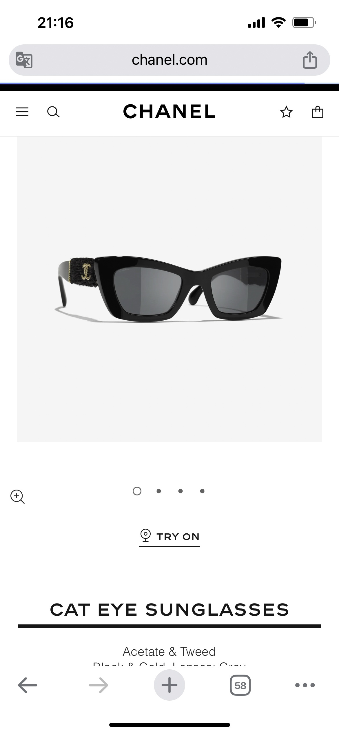 Kính Mắt Chanel Cat Eye Sunglasses