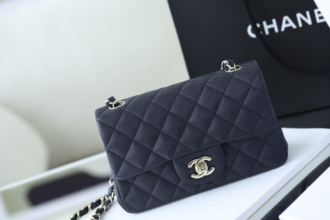 Túi Chanel 18B Gray Caviar Rectangular Mini Classic Flap Bag