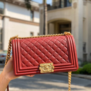 Túi Chanel Boy Large Caviar Red Best Quality