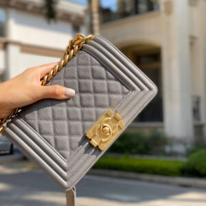 Túi Chanel Boy Mini Caviar Gray Best Quality