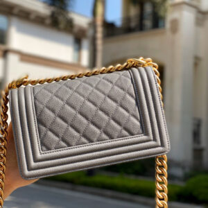 Túi Chanel Boy Mini Caviar Gray Best Quality