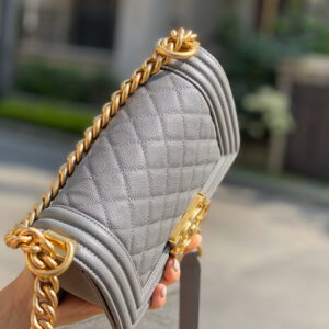 Túi Chanel Boy Mini Caviar Gray Best Quality