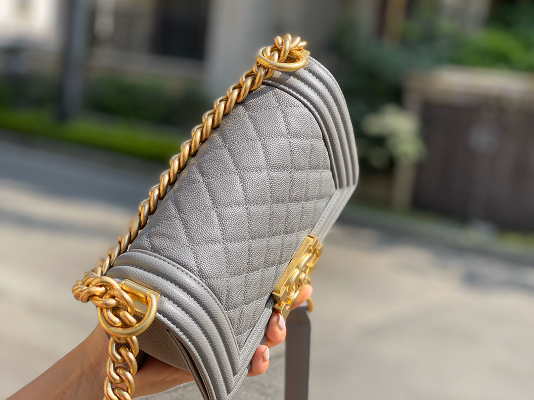 Túi Chanel Boy Mini Caviar Gray Best Quality