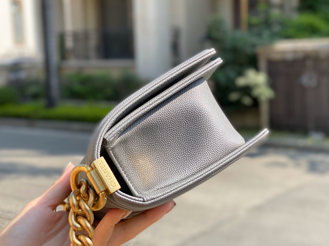 Túi Chanel Boy Mini Caviar Gray Best Quality