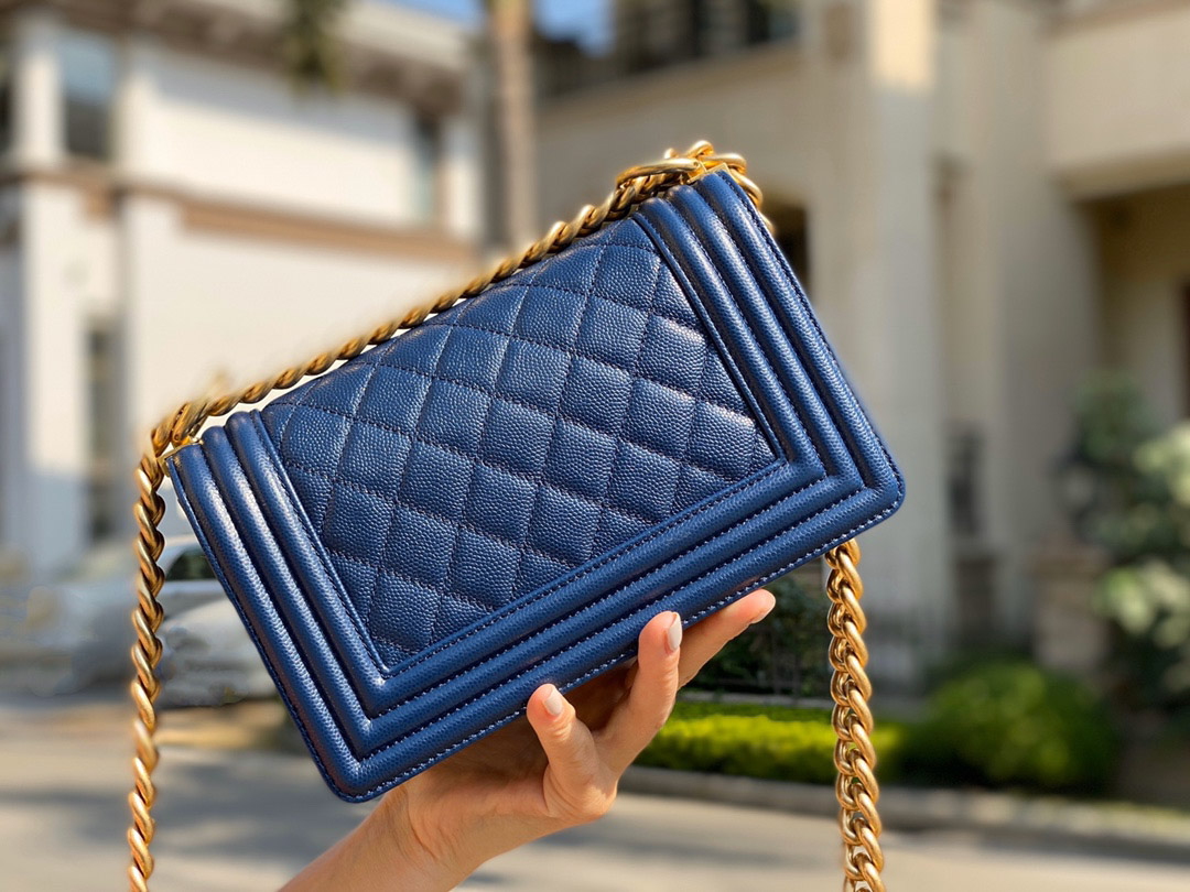 Túi Chanel Boy Mini Caviar Navy Blue Best Quality