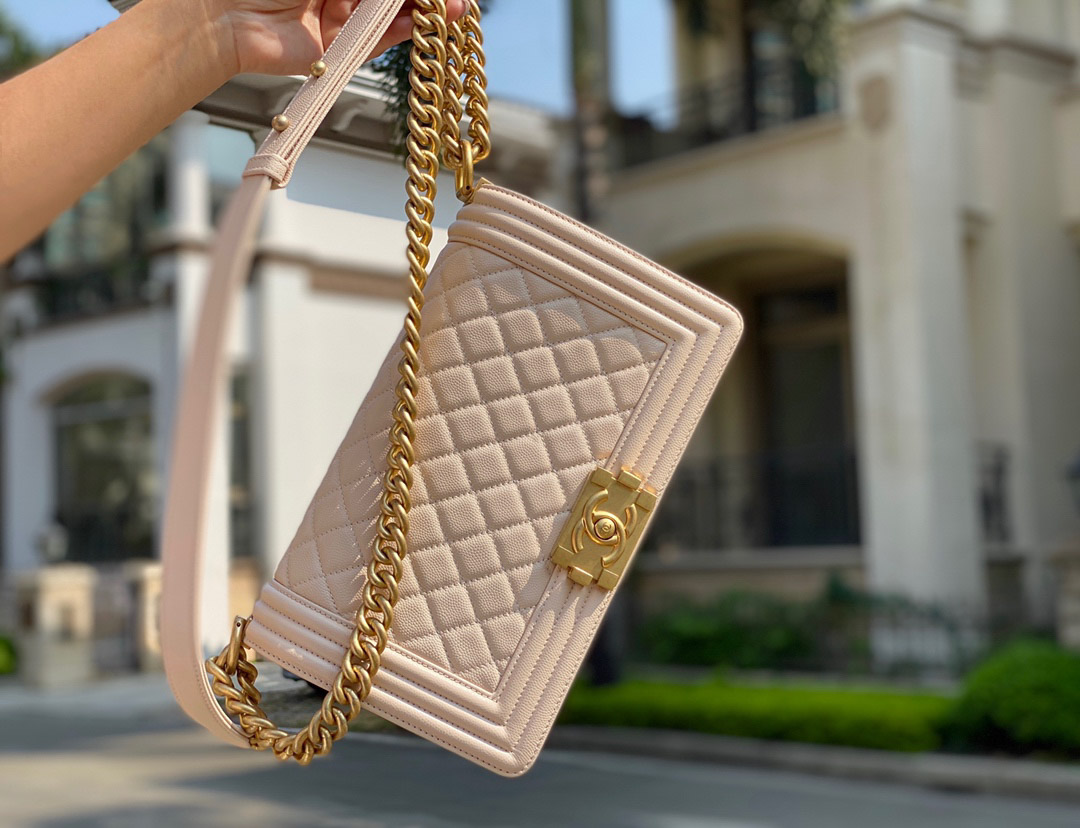 Túi Chanel Boy Small Caviar Nude Best Quality