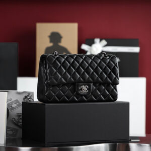 Túi Chanel Classic Flap Bag Large Black Silver Lambskin (15.5×25.5×6.5)