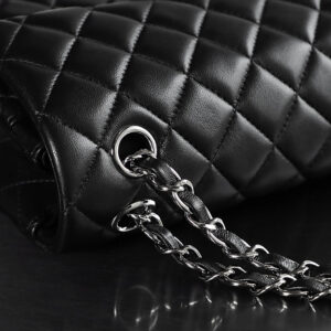 Túi Chanel Classic Flap Bag Large Black Silver Lambskin (15.5×25.5×6.5)