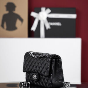 Túi Chanel Classic Flap Bag Large Black Silver Lambskin (15.5×25.5×6.5)