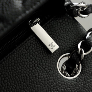 Túi Chanel Classic Flap Bag Mini Black Sliver Grained Calfskin