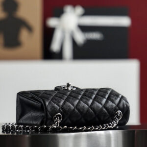 Túi Chanel Classic Flap Bag Mini Black Sliver Grained Calfskin