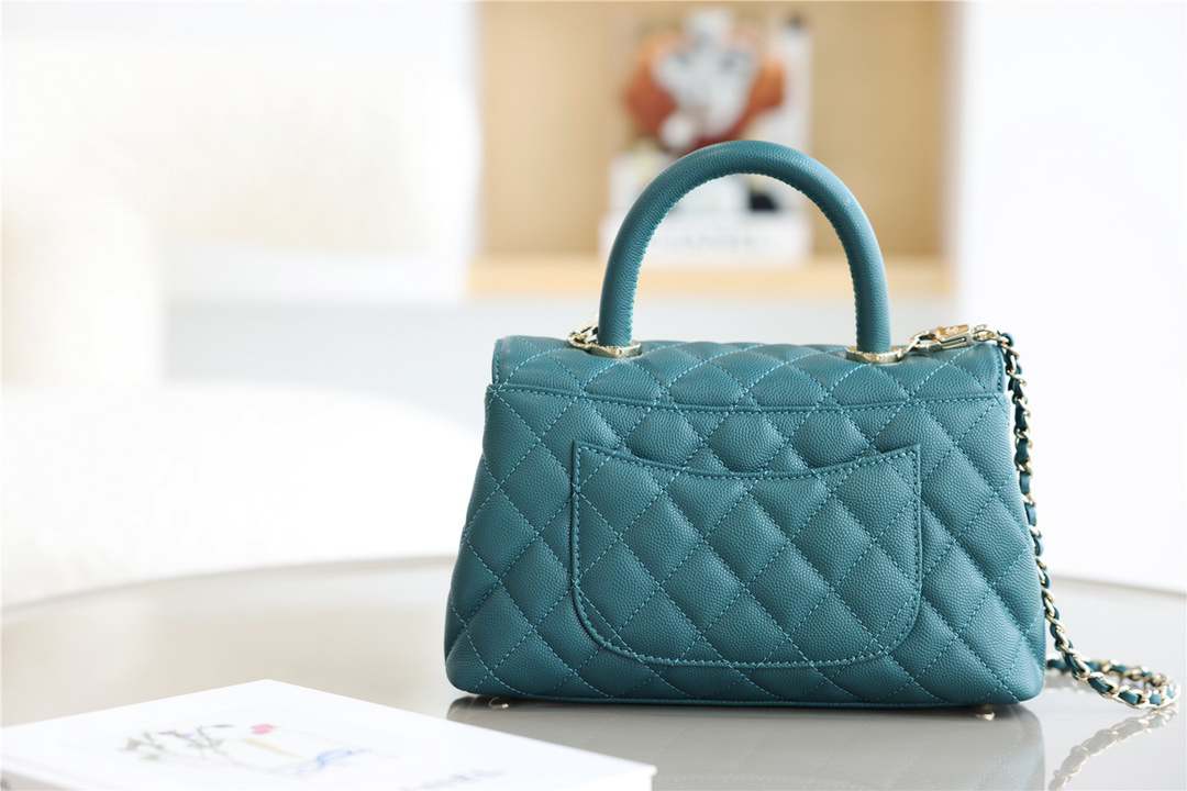 Túi Chanel Coco Bag Quilted Caviar With Lizard Green