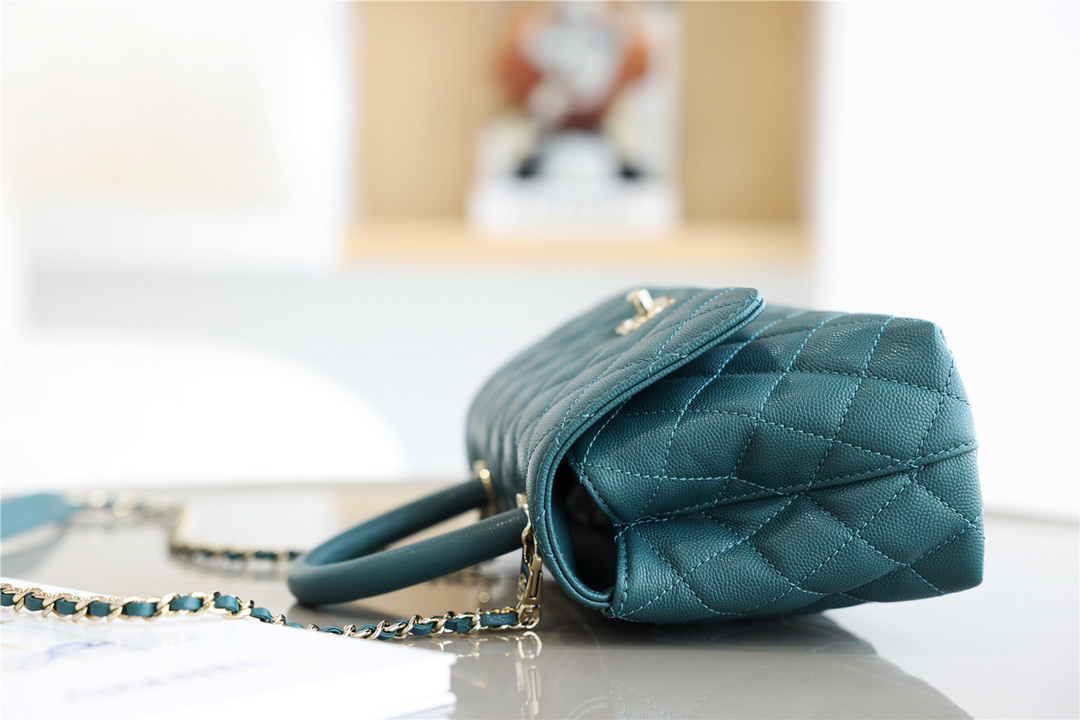 Túi Chanel Coco Bag Quilted Caviar With Lizard Green