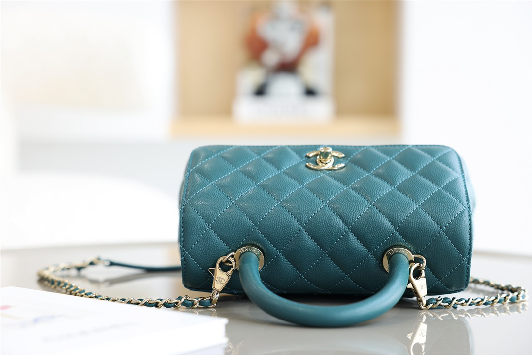 Túi Chanel Coco Bag Quilted Caviar With Lizard Green