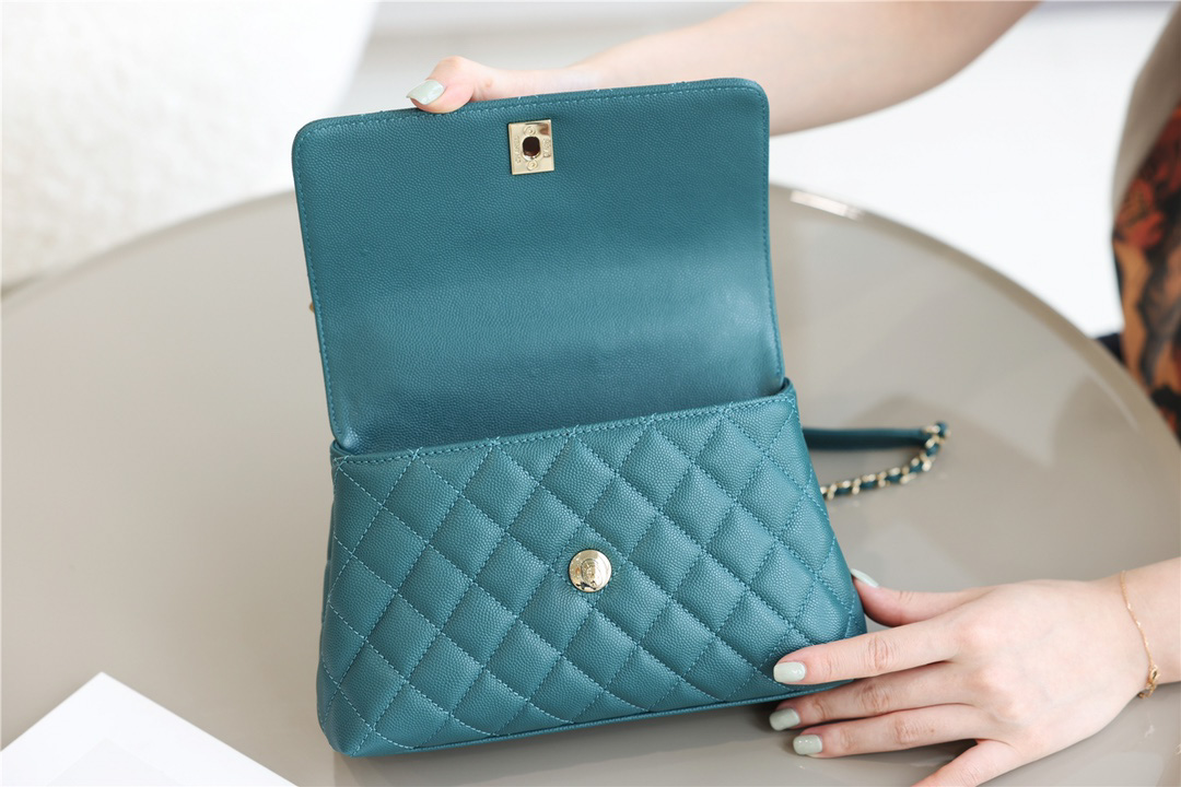 Túi Chanel Coco Bag Quilted Caviar With Lizard Green