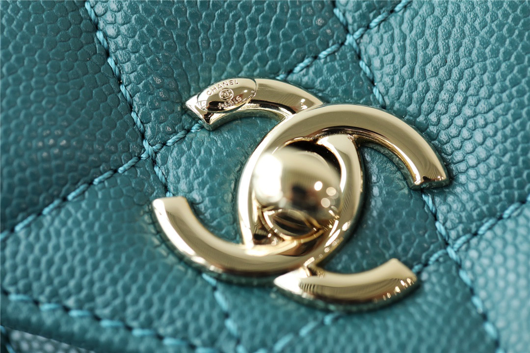 Túi Chanel Coco Bag Quilted Caviar With Lizard Green