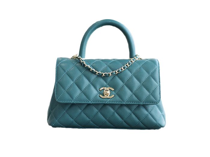 Túi Chanel Coco Bag Quilted Caviar With Lizard Green