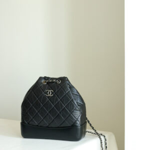 Túi Chanel Gabrielle Backpack Black Aged Calfskin Small Black Mixed Hardware