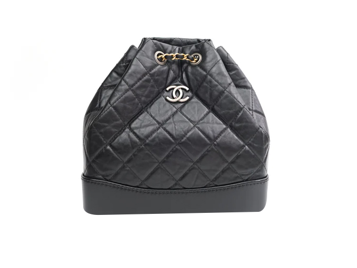 Túi Chanel Gabrielle Backpack Black Aged Calfskin Small Black Mixed Hardware