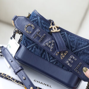 Túi Chanel Gabrielle Calfskin Small Hobo Bag Denim Blue