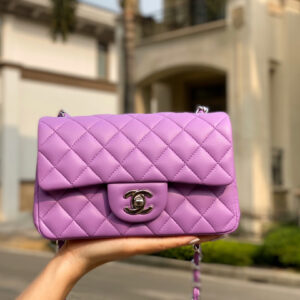 Túi Chanel Lambskin Quilted Mini Rectangular Flap Bag Purple
