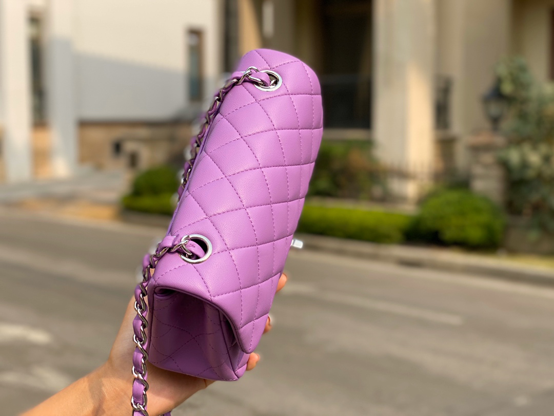 Túi Chanel Lambskin Quilted Mini Rectangular Flap Bag Purple