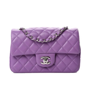 Túi Chanel Lambskin Quilted Mini Rectangular Flap Bag Purple