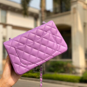 Túi Chanel Lambskin Quilted Mini Rectangular Flap Bag Purple