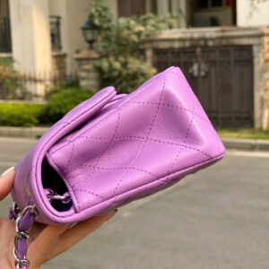 Túi Chanel Lambskin Quilted Mini Rectangular Flap Bag Purple