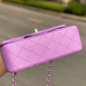 Túi Chanel Lambskin Quilted Mini Rectangular Flap Bag Purple