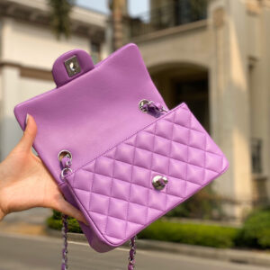 Túi Chanel Lambskin Quilted Mini Rectangular Flap Bag Purple