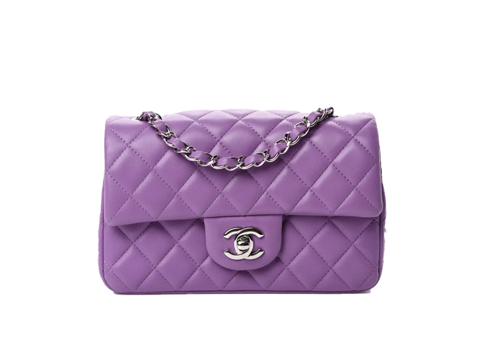 Túi Chanel Lambskin Quilted Mini Rectangular Flap Bag Purple