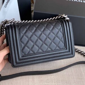 Túi Chanel Leboy Caviar Silver Black Small