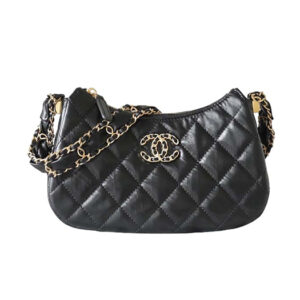 Túi Chanel Logo Mini Hobo Bag Màu Đen Calfskin