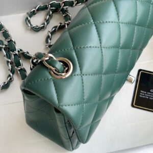 Túi Chanel Mini Rectangular Flap Bag Green Lambskin Light Gold Hardware