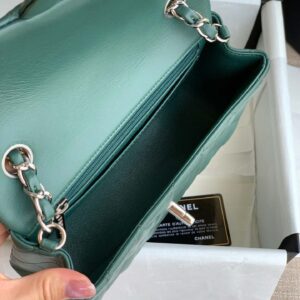 Túi Chanel Mini Rectangular Flap Bag Green Lambskin Light Gold Hardware