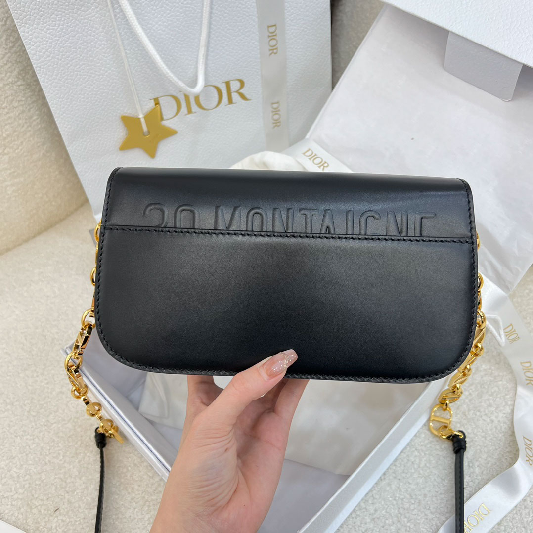 Túi Christian Dior 30 Montaigne Avenue Bag Dusty Ivory Box Black Calfskin