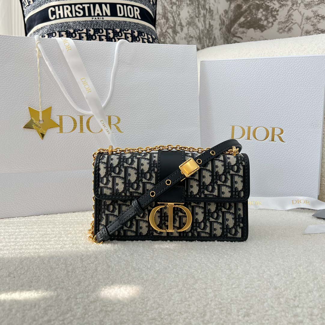 Túi Dior 30 Montaigne Bag Blue Medium Oblique Jacquard Best Quality