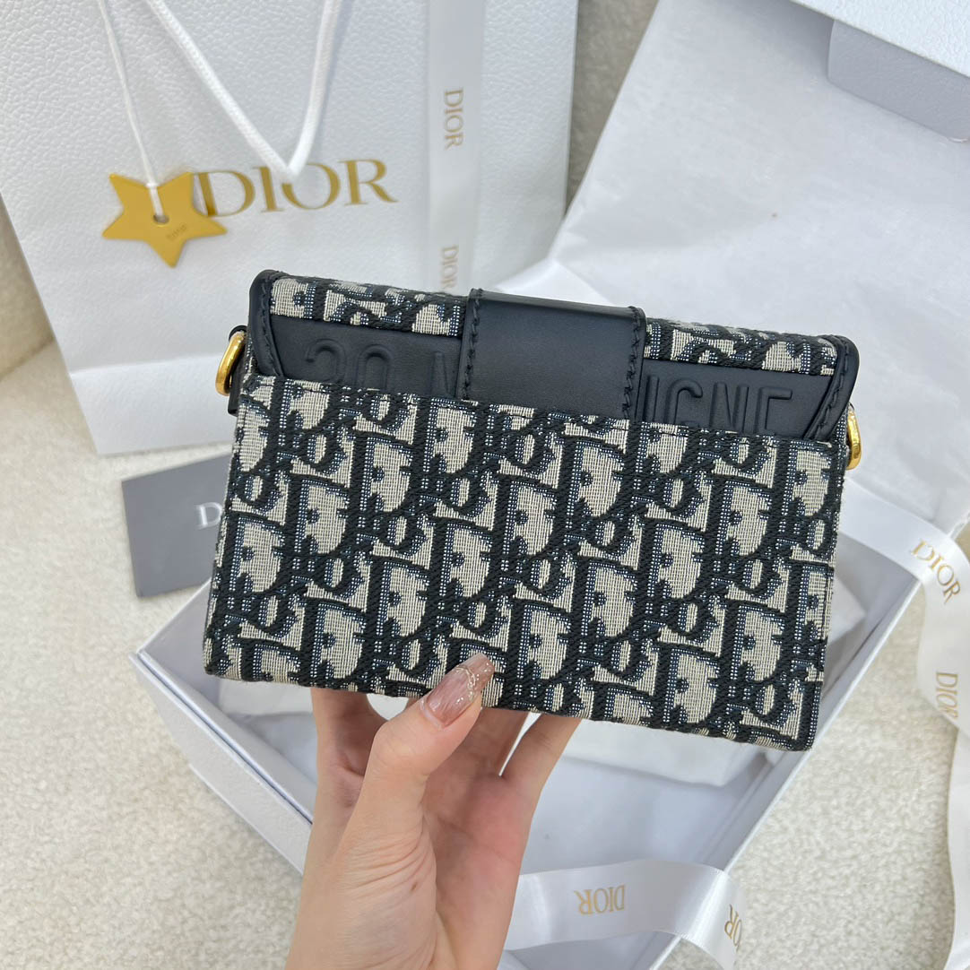 Túi Dior 30 Montaigne Bag Blue Mini Oblique Jacquard Best Quality